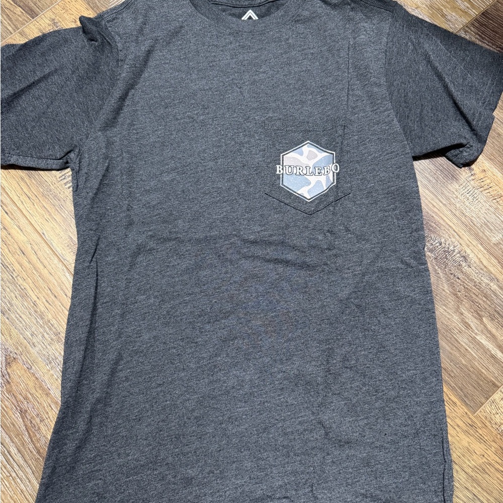 BURLEBO Men's Charcoal Gray Short Sleeve Tee